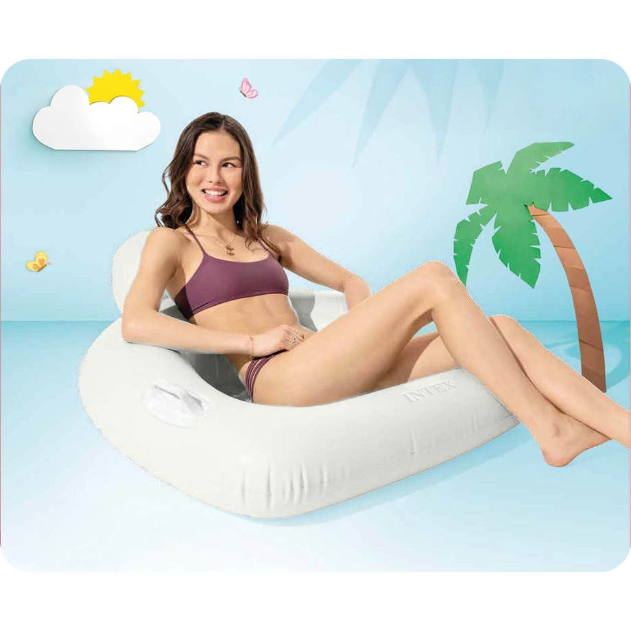 Fotel materac dmuchany Intex 56801 do pływania biały Lounge plażowy