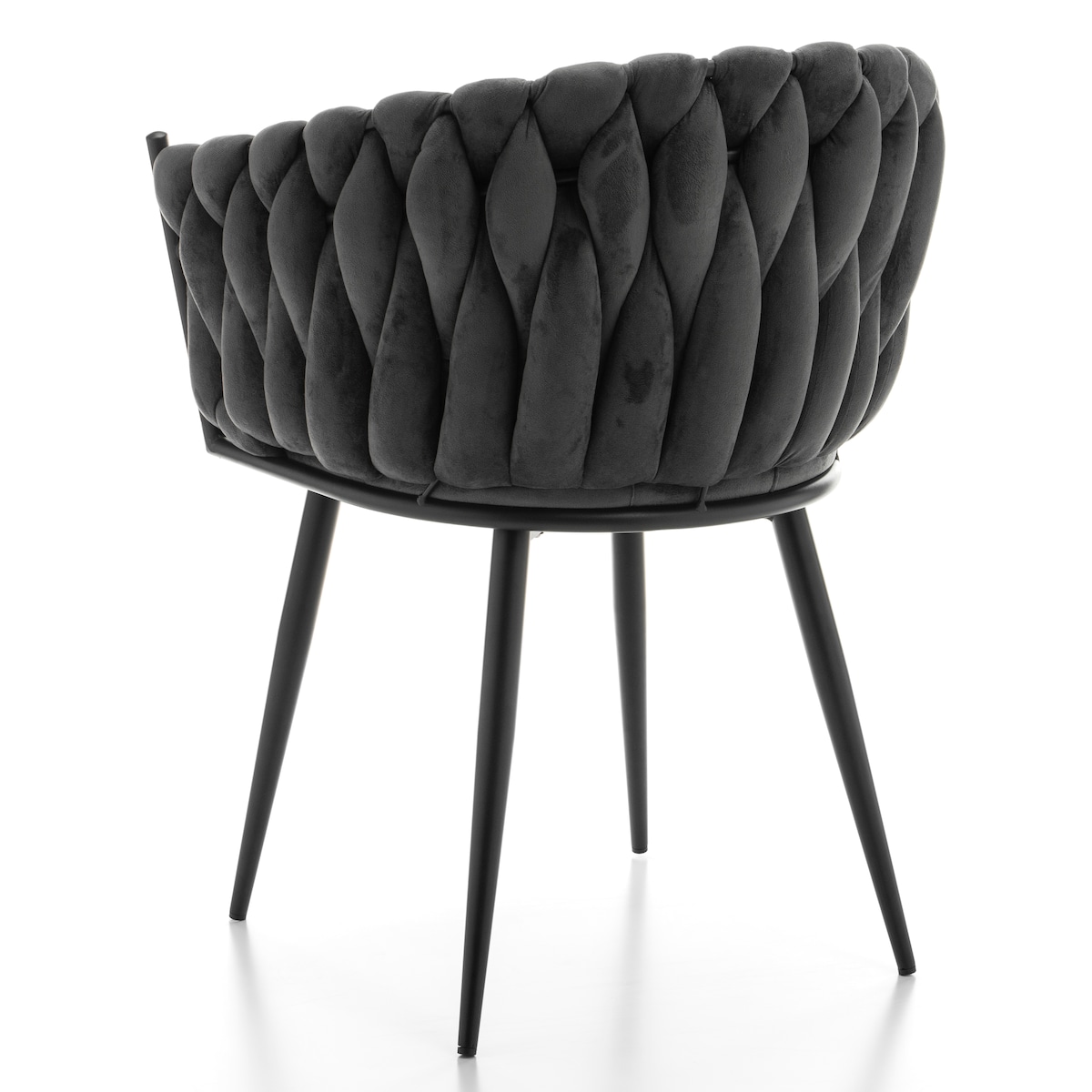 Krzesło tapicerowane plecione glamour salon welurowe LATINA szara