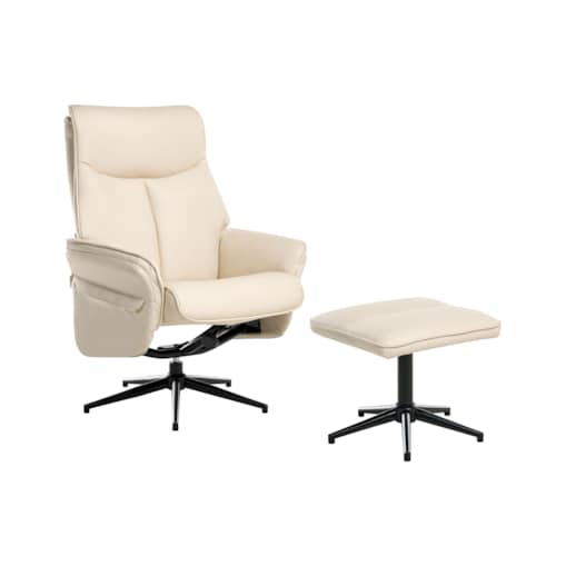 Rozkładany fotel ERATO Ekoskóra Jasnobeżowy