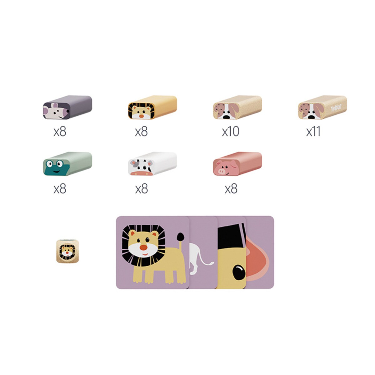 Jakie to zwierzę? Drewniana wieża z klocków – gra zręcznościowa dla dzieci 36 mies.+ Top Bright