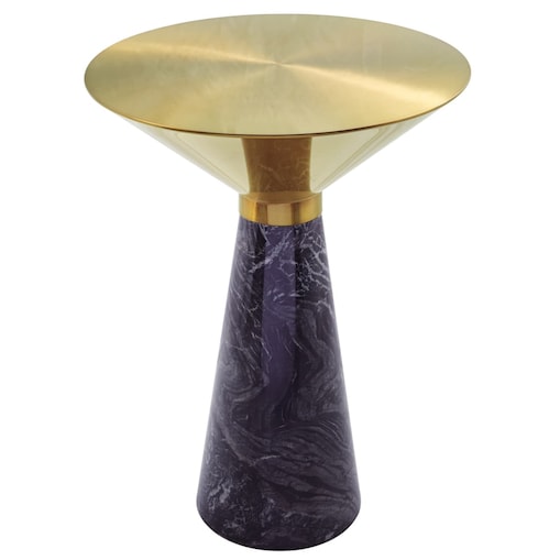 Marmurowy stolik kawowy VERO DP-FA8 black gold Step marmur stal mosiądz czarny, Step Into Design