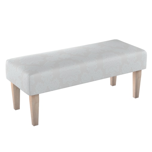 Ławka, liście akantu na jasno-popielatym tle , 100 x 40 x 40 cm, Damasco