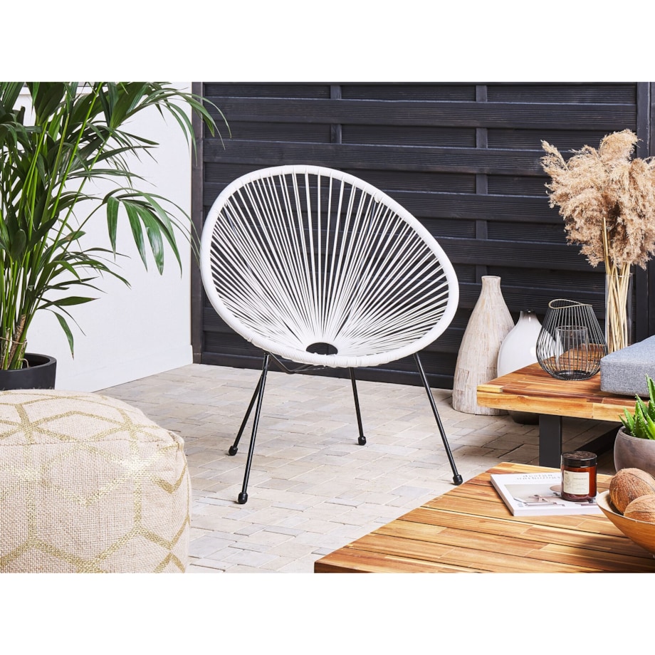 Krzesło z technorattanu białe ACAPULCO II