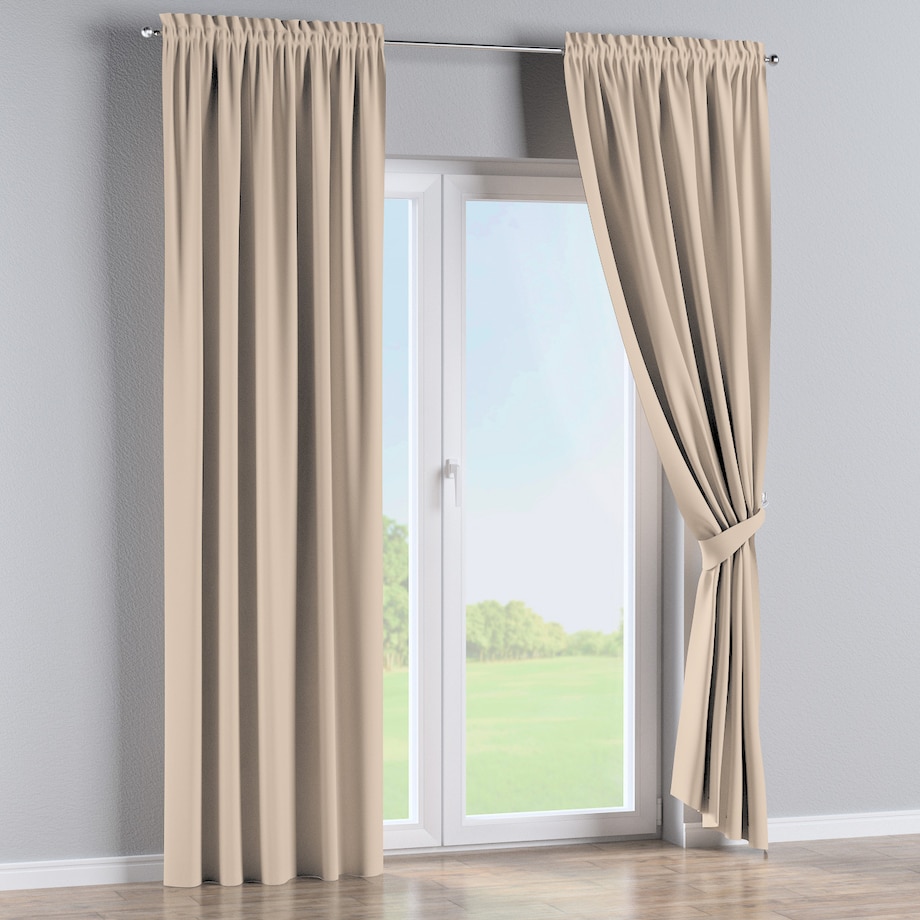 Zasłona na kanale z grzywką 1 szt. 130x245 kremowy beż