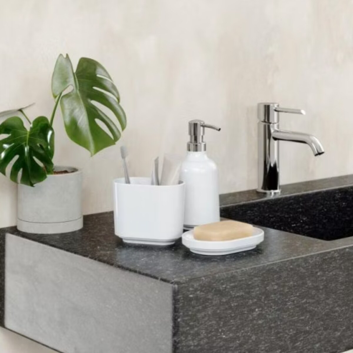 Pojemnik na szczoteczki biały Step, Umbra