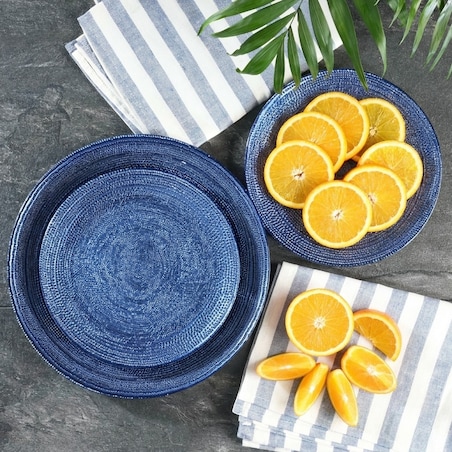 VILLA ITALIA Talerz do ciasta szklany 28 cm BLU INCANTO