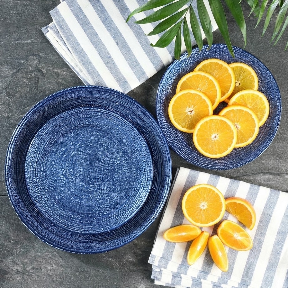 VILLA ITALIA Talerz do ciasta szklany 28 cm BLU INCANTO