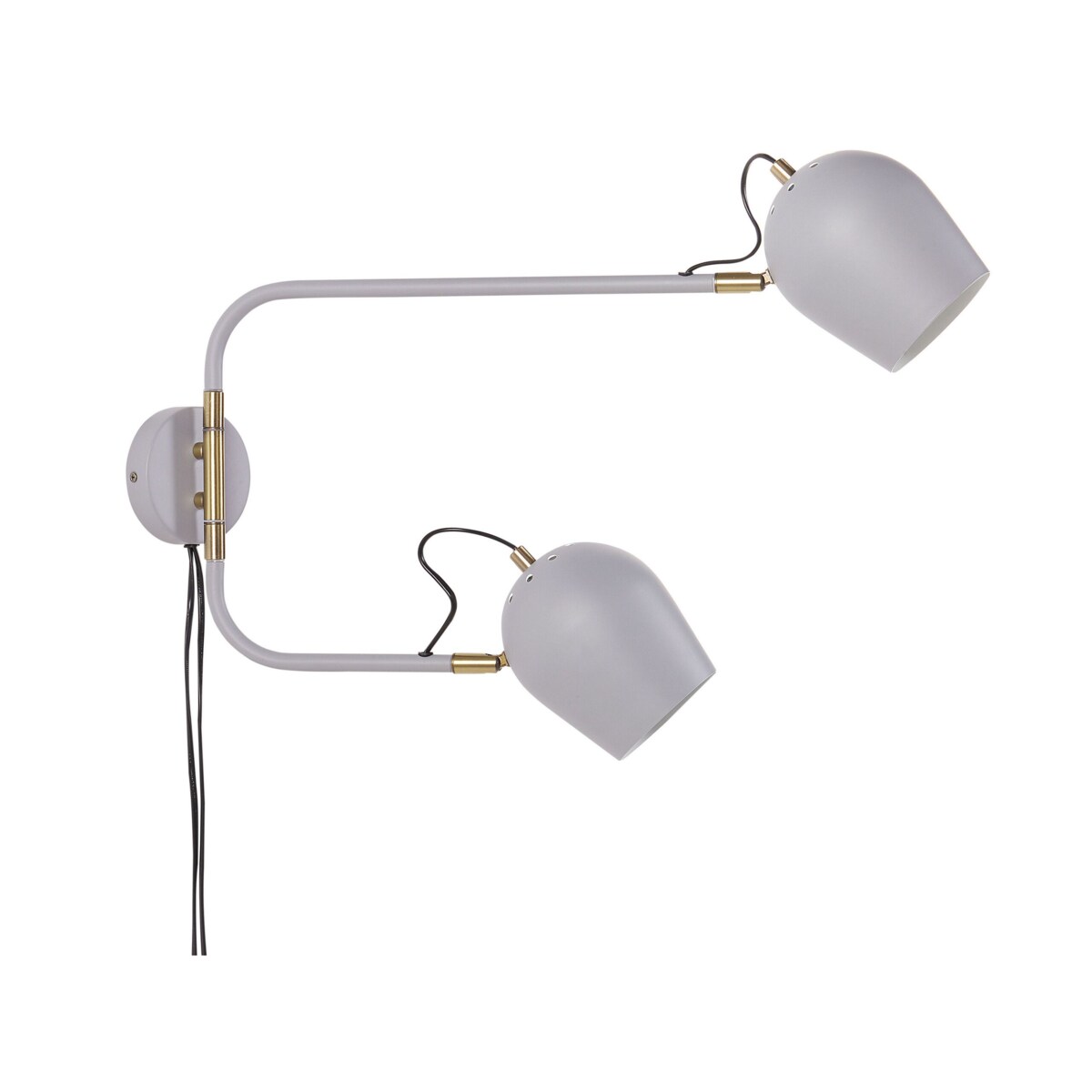 Lampa ścienna 2-punktowa metalowa jasnoszara ESTRELLA