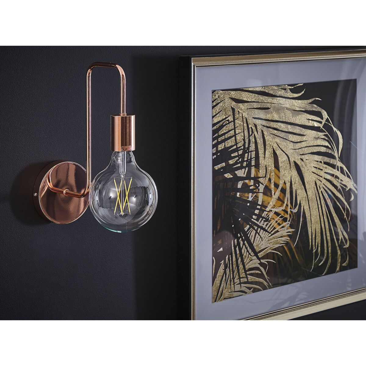 Lampa ścienna metalowa miedziana SAVENA