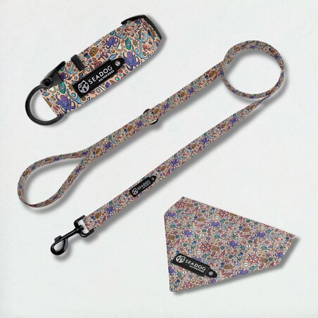 Zestaw: smycz, obroża i bandana, rozmiar L