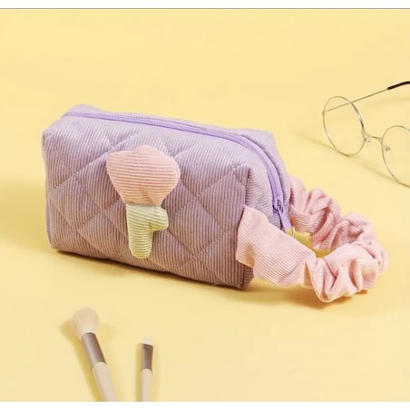 Kosmetyczka z motywem tulipana, pikowana podłużna fiolet KS101WZ3