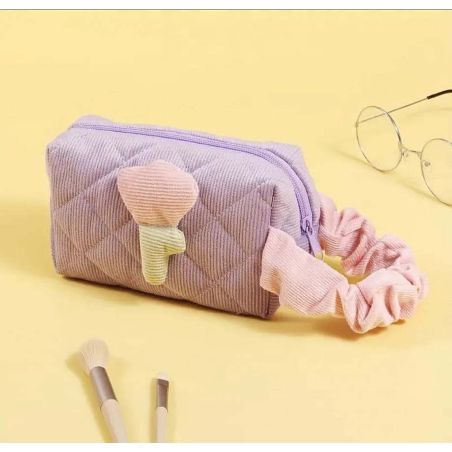 Kosmetyczka z motywem tulipana, pikowana podłużna fiolet KS101WZ3