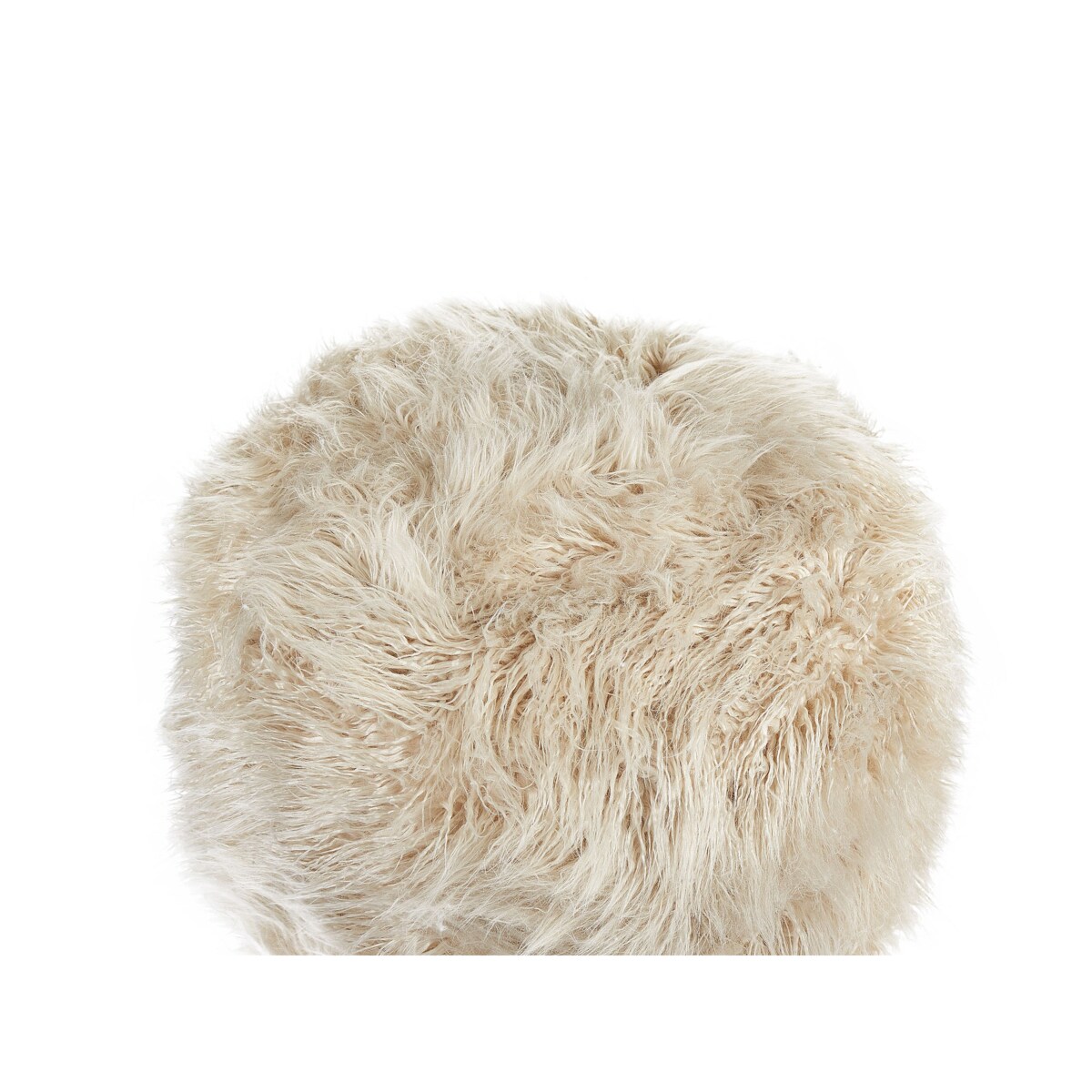Puf futrzany 50 x 50 x 30 cm jasnobeżowy TUKKI