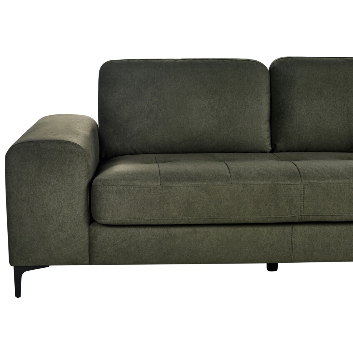 Sofa narożna lewostronna KIRUNA Welur Ciemnozielony Lewostronny