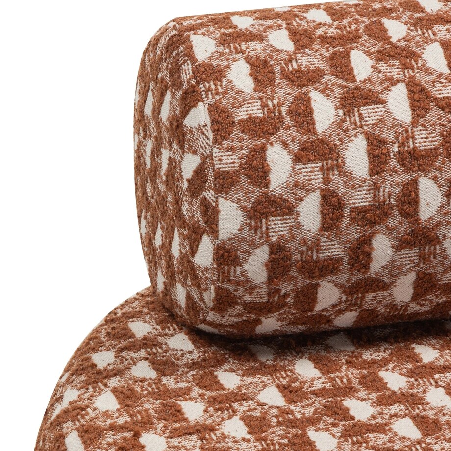 Fotel obrotowy 70x88x88 cm ORVIETTA bouclé z geometrycznym wzorem