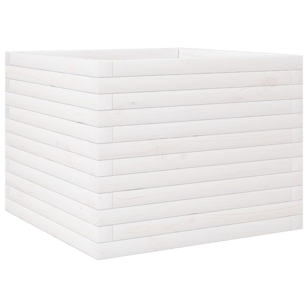 vidaXL Donica ogrodowa, biała, 60x60x46 cm, lite drewno sosnowe