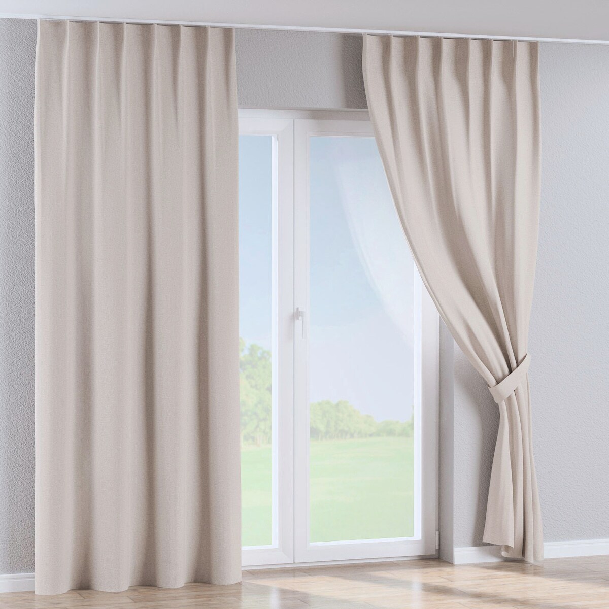 Zasłona na haczykach flex pojedynczych 130x260 beżowy