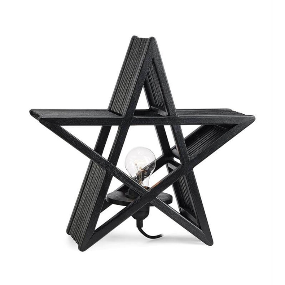 Ozdoba stołowa świetlna Bamboo gwiazda star stojąca czarna, Markslojd