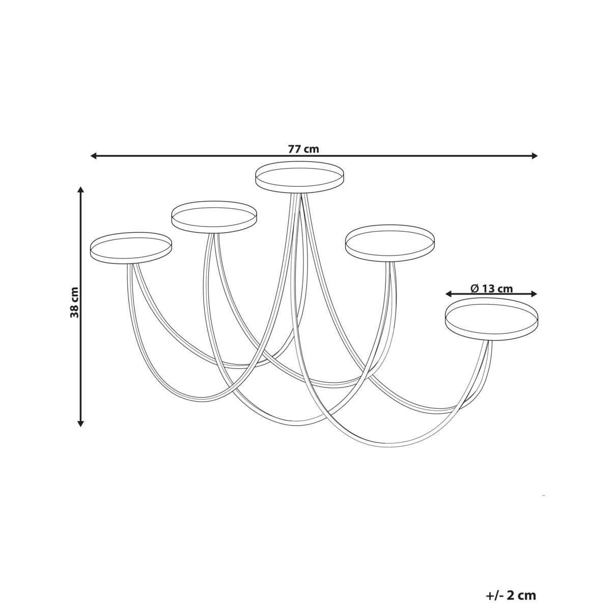 Świecznik metalowy 38 cm złoty BUARAN