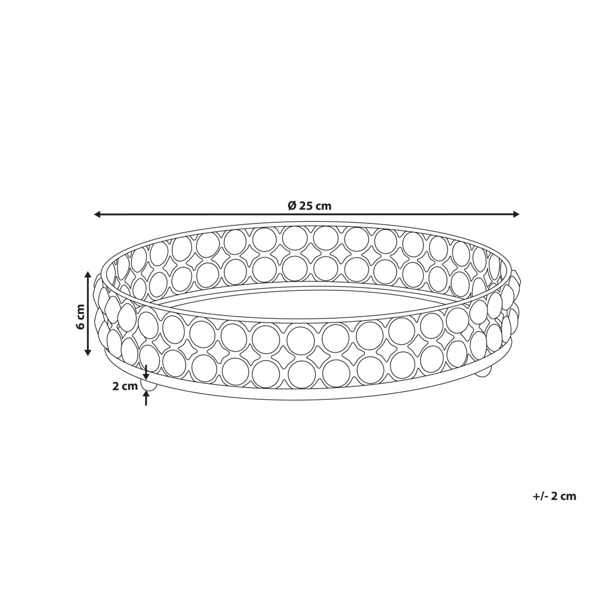 Taca dekoracyjna lustrzana okrągła złota VATAN