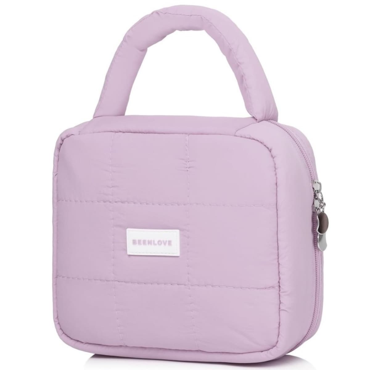 Kosmetyczka damska pikowana kuferek z rączką 21 x 17 x 8 cm KS139FIO