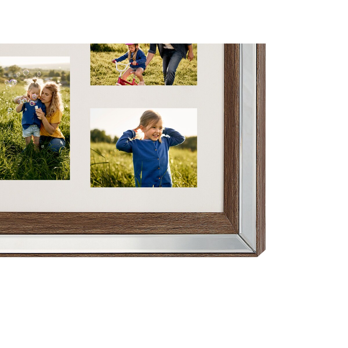 Multiramka na 5 zdjęć lustrzana ciemne drewno SINTA