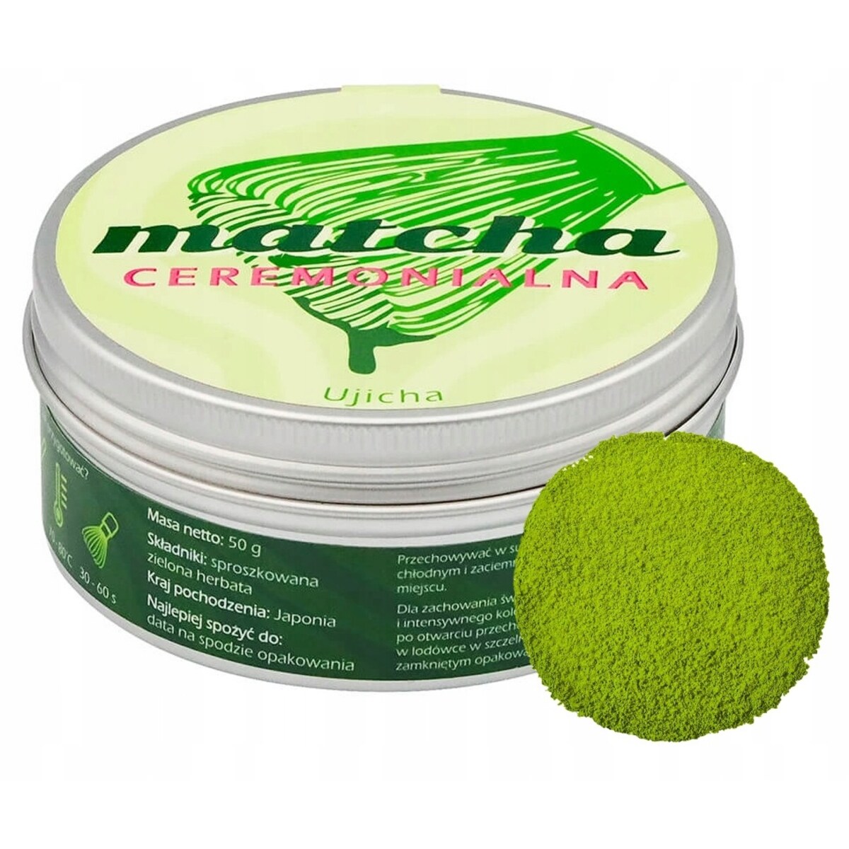 Matcha ceremonialna UJICHA Japońska 50g PREMIUM sproszkowana zielona herbata idealna na prezent upominek dla kobiety faceta