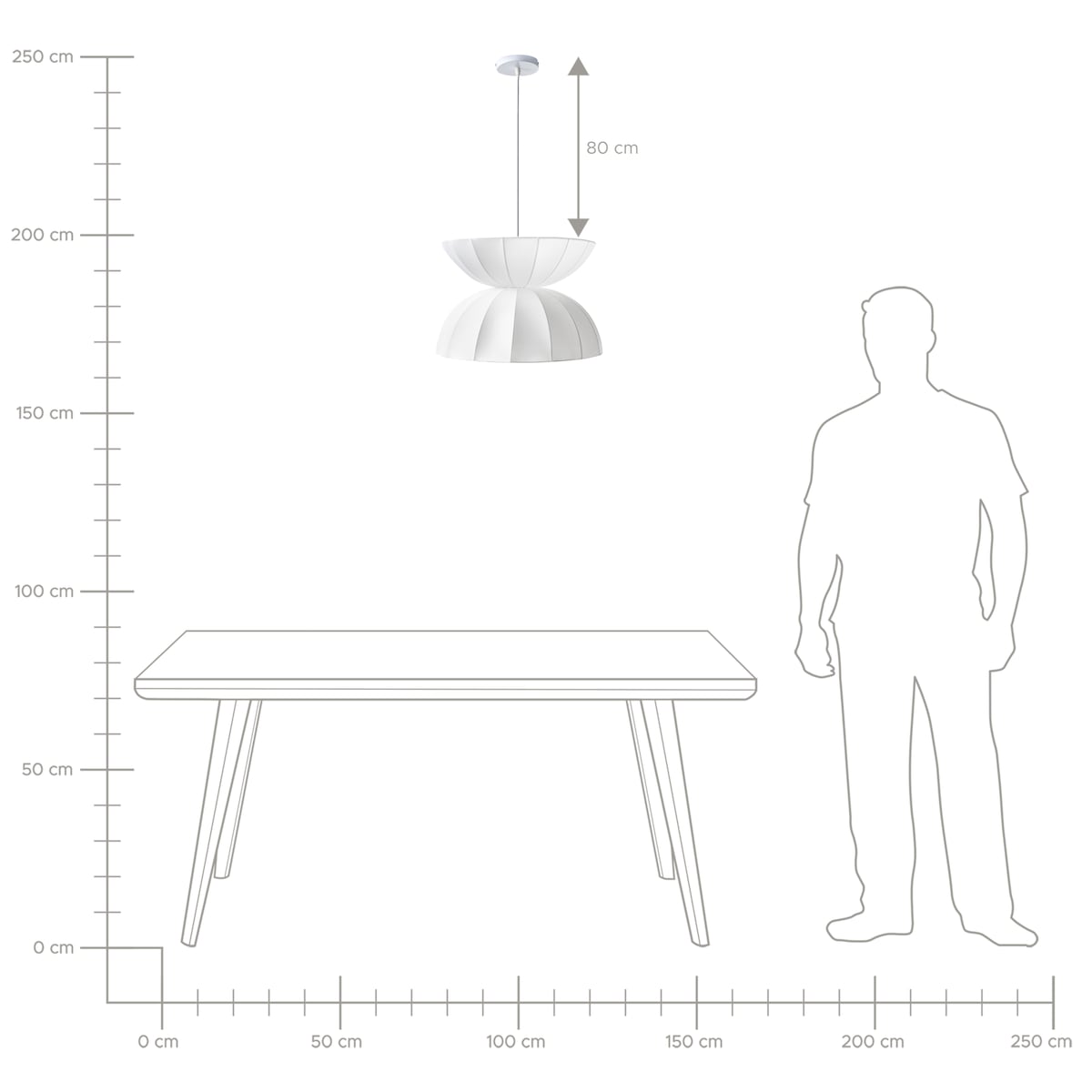 Lampa wisząca DEBONS Jedwab syntetyczny Biały