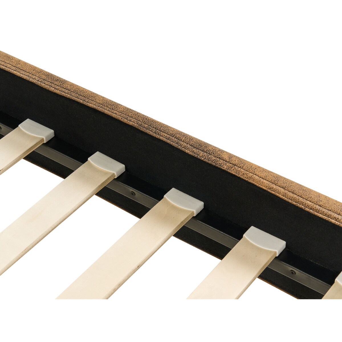 Łóżko tapicerowane 140 x 200 cm brązowe FITOU