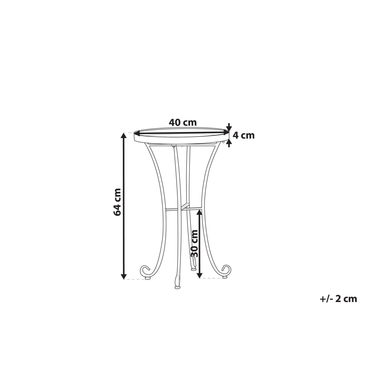 Stolik ogrodowy CAVINIA 40 cm Metal Zielony