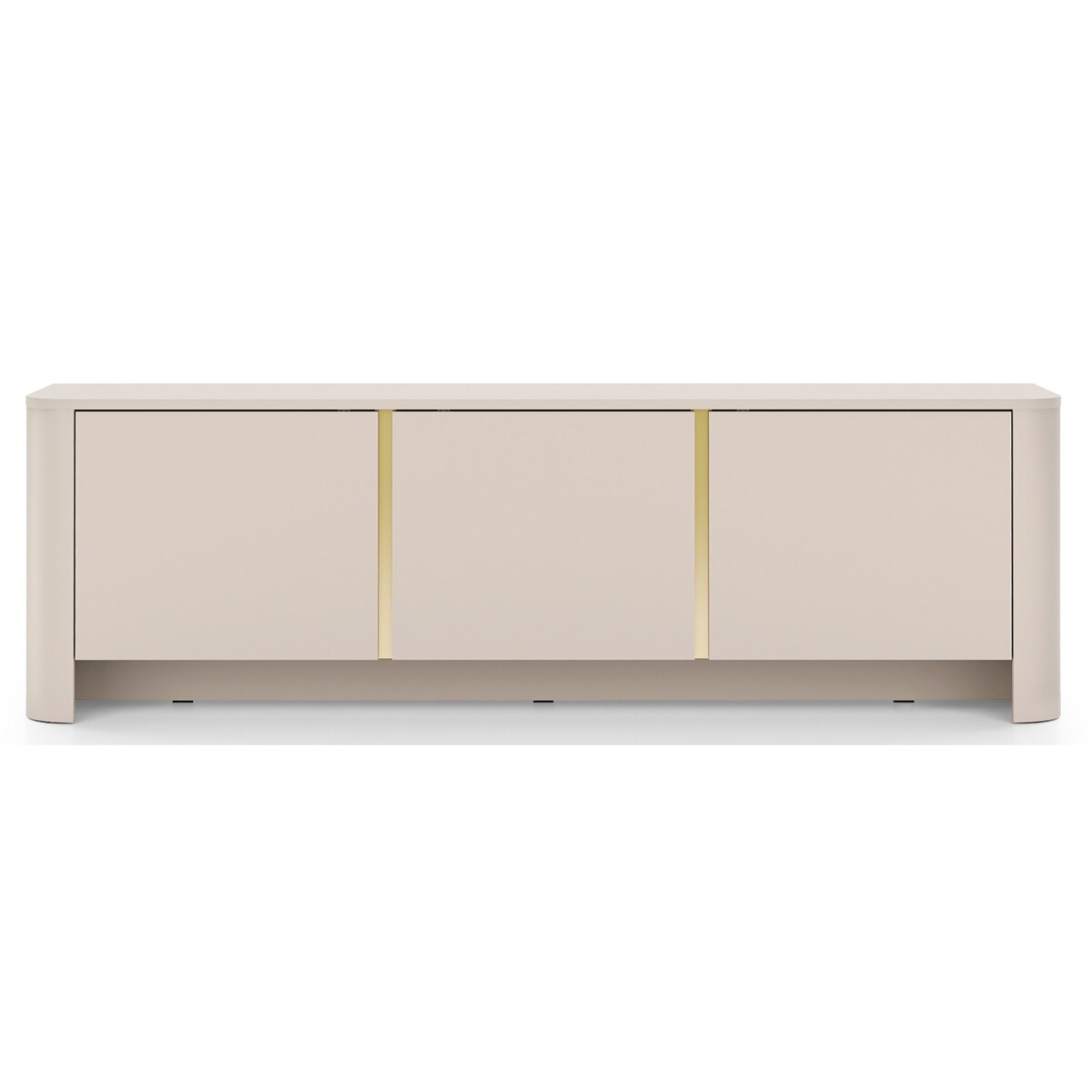 Szafka RTV BALI trzydrzwiowa pojemna o zaokrąglonych kształtach kaszmirowa