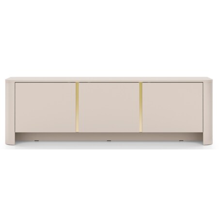 Szafka RTV BALI trzydrzwiowa pojemna o zaokrąglonych kształtach kaszmirowa