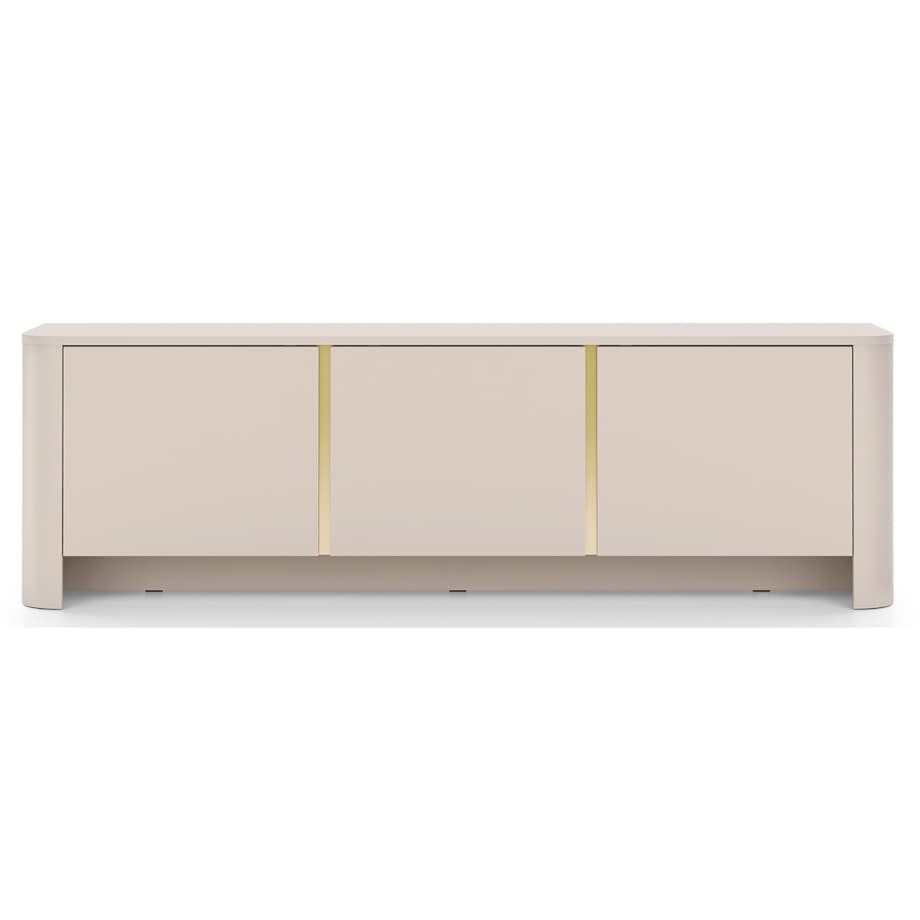 Szafka RTV BALI trzydrzwiowa pojemna o zaokrąglonych kształtach kaszmirowa