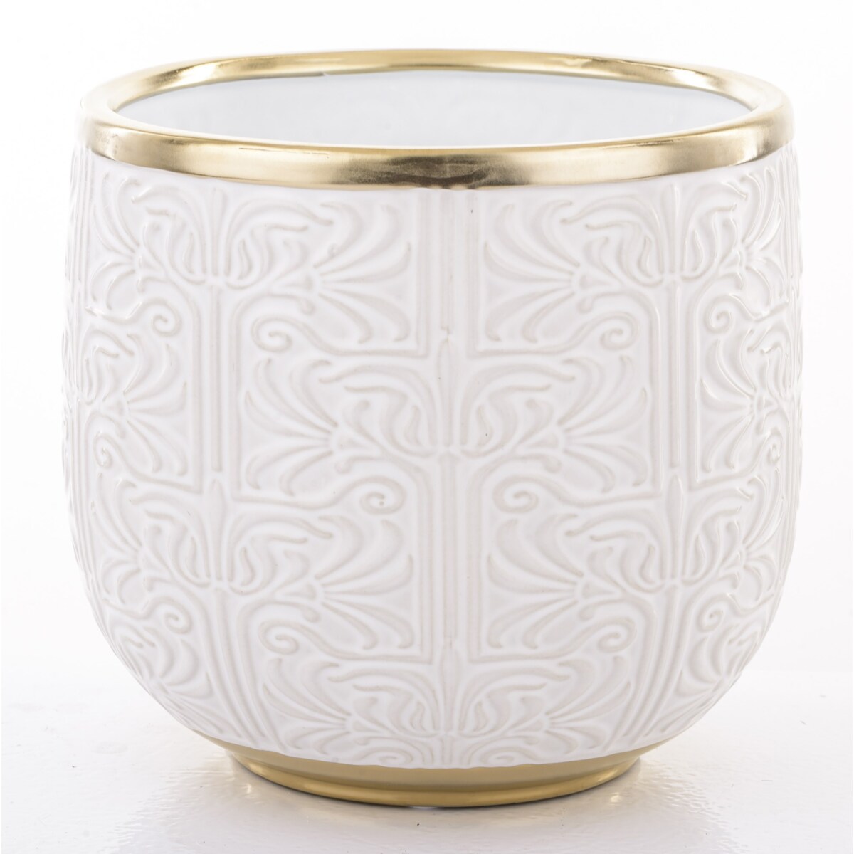 Osłonka ceramiczna biało-złota 16,5x17x17 cm TAKINKA