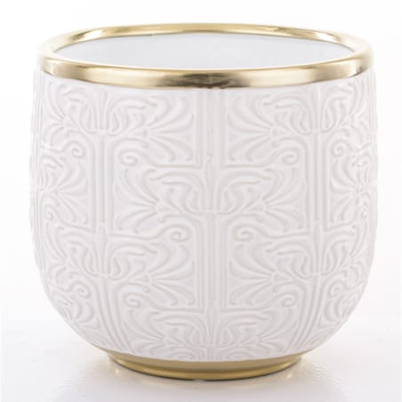 Osłonka ceramiczna biało-złota 16,5x17x17 cm TAKINKA