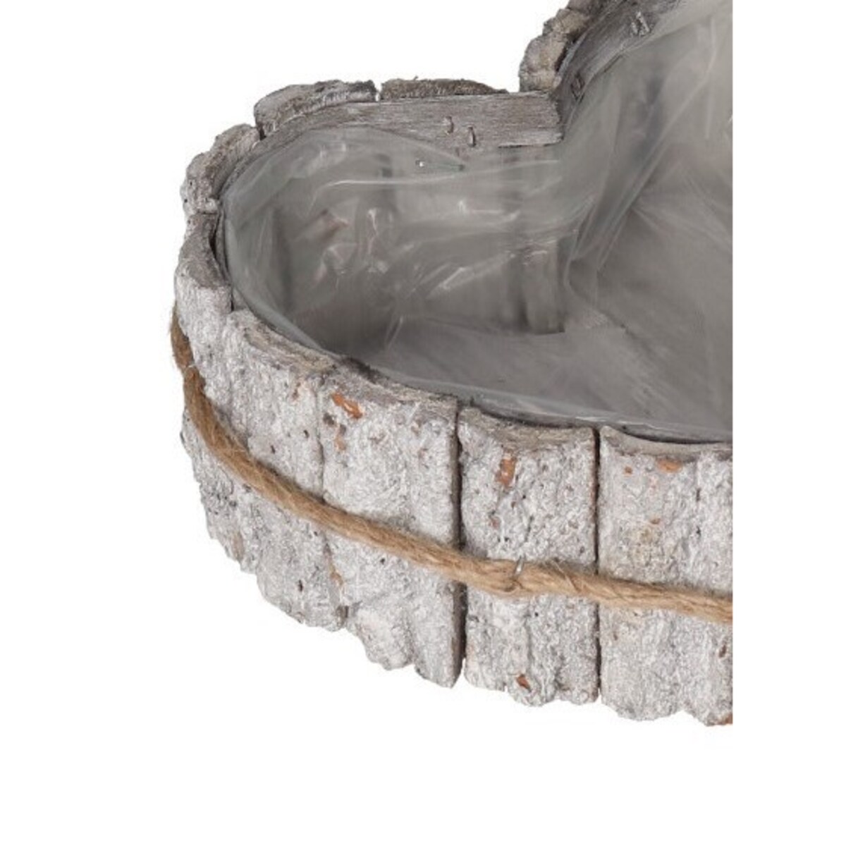 Doniczka Osłonka Drewniana Serce Szara Doniczki