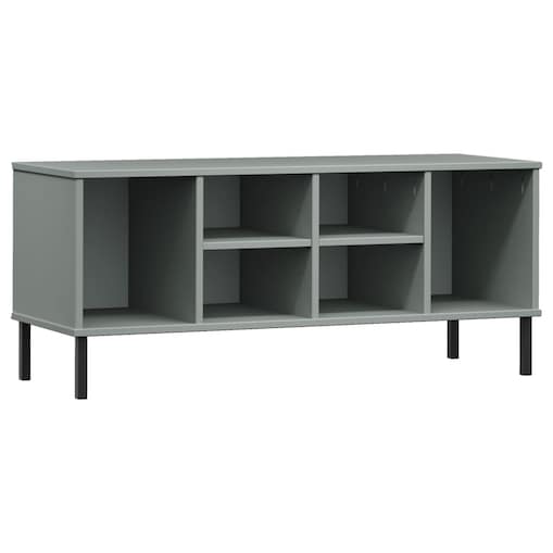 vidaXL Szafka na buty OSLO, metalowe nóżki, szara, 106x35x45 cm