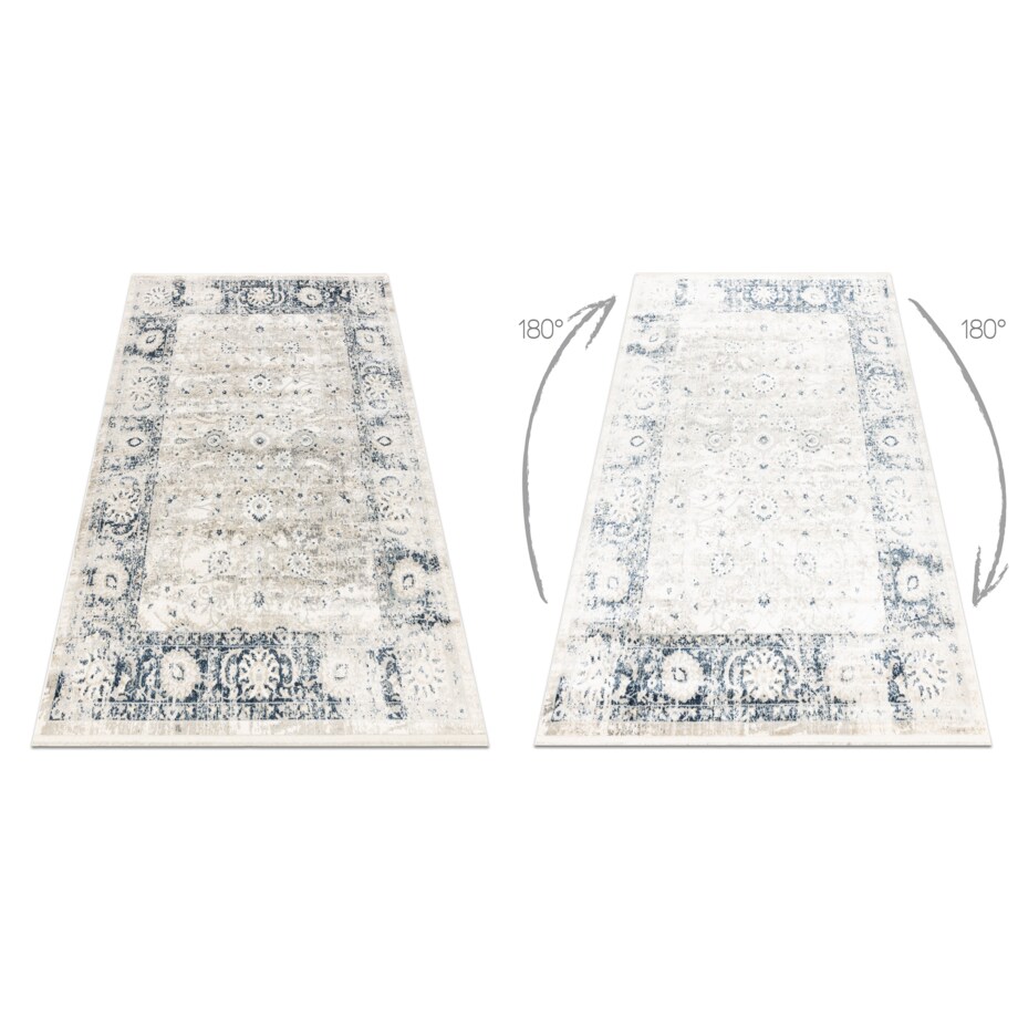 Dywan DISTIN 0843A biały / granatowy / 160x230 cm