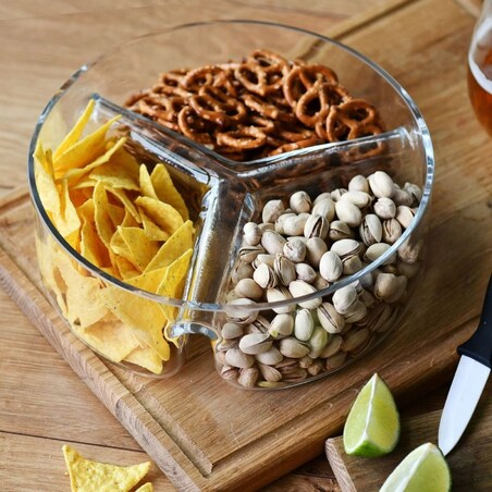 Salaterka szklana trójdzielna 18 cm Krosno