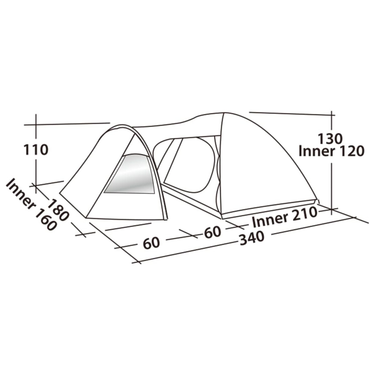 Easy Camp Namiot Blazar 300, 3-osobowy, rustykalna zieleń