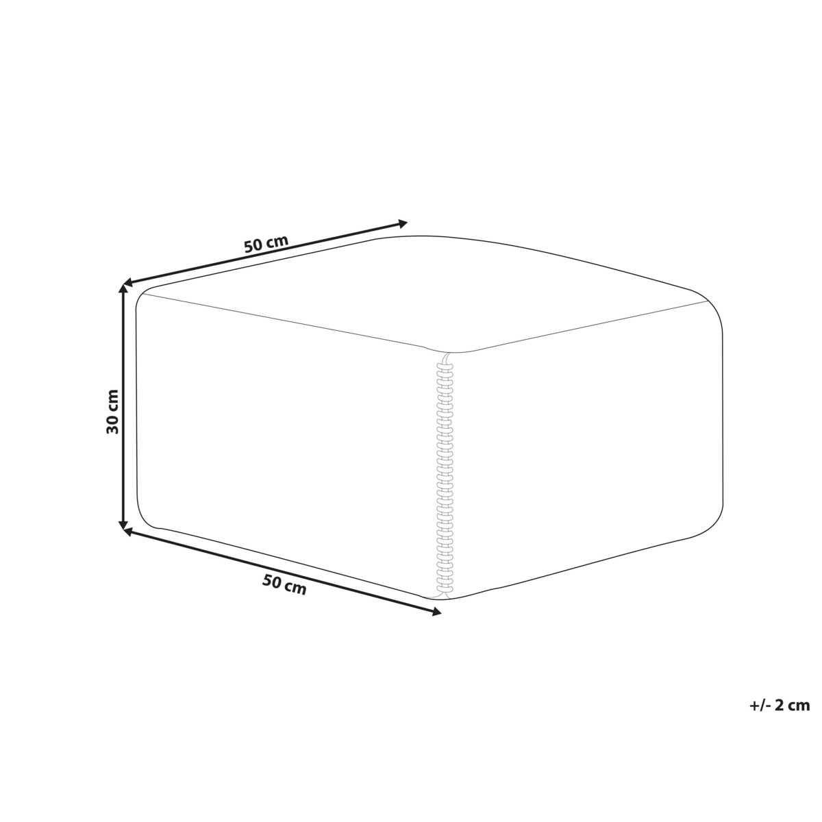 Puf CUMBUM Juta Kolorowy 50 cm 50 cm 30 cm