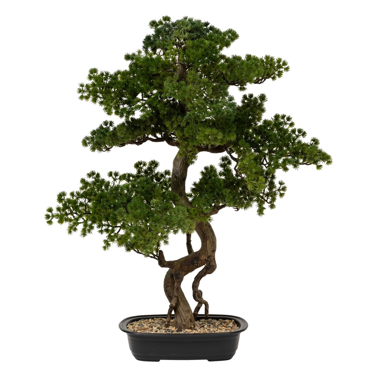 Sztuczne drzewko Bonsai POLIN, czarna ceramiczna donica, 72 x 36 x 86 cm