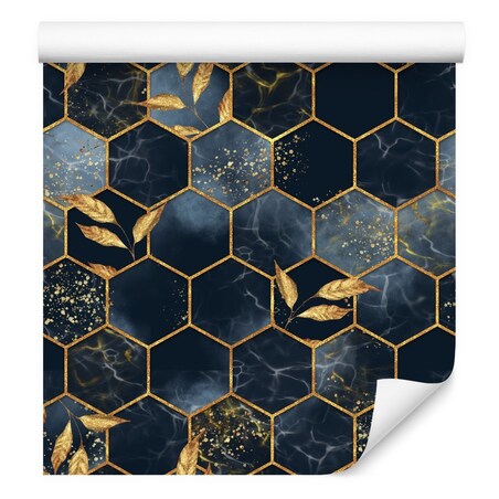 Tapeta Mozaika Liście MARMUR Heksagony