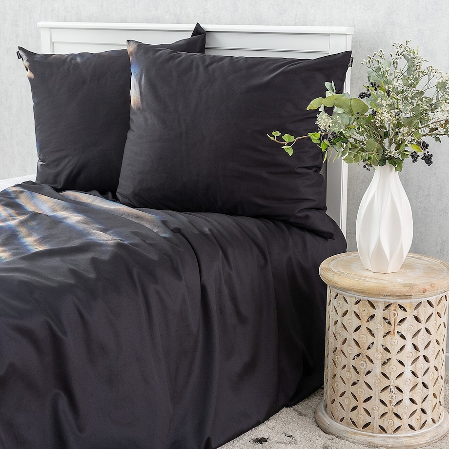 Pościel z satyny bawełnianej Black 220x200 cm, 220x200 cm