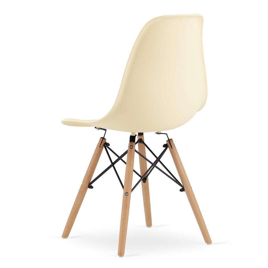 Krzesło Do Jadalni Kuchni Salonu Osaka Kremowe / Nogi Naturalne X 2