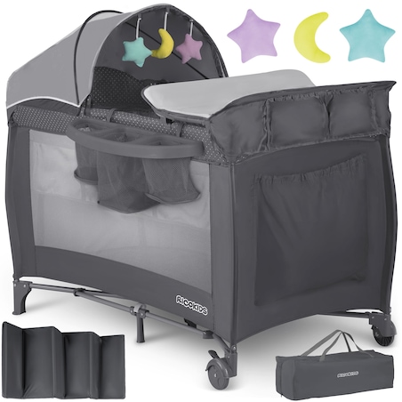 Łóżeczko turystyczne dla dziecka składane podróżne kojec Ricokids + materac + torba