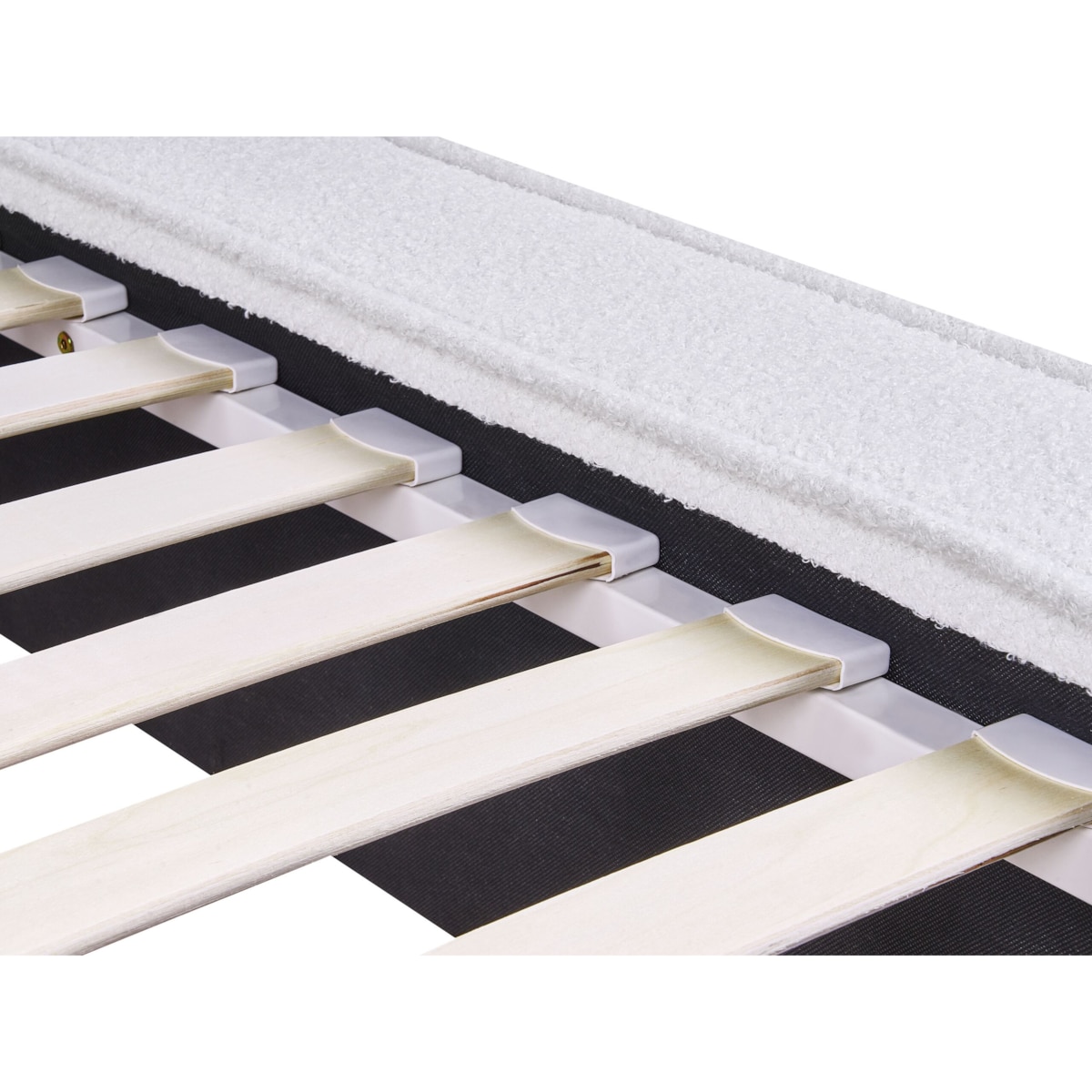 Łóżko boucle 180 x 200 cm białe LINARDS