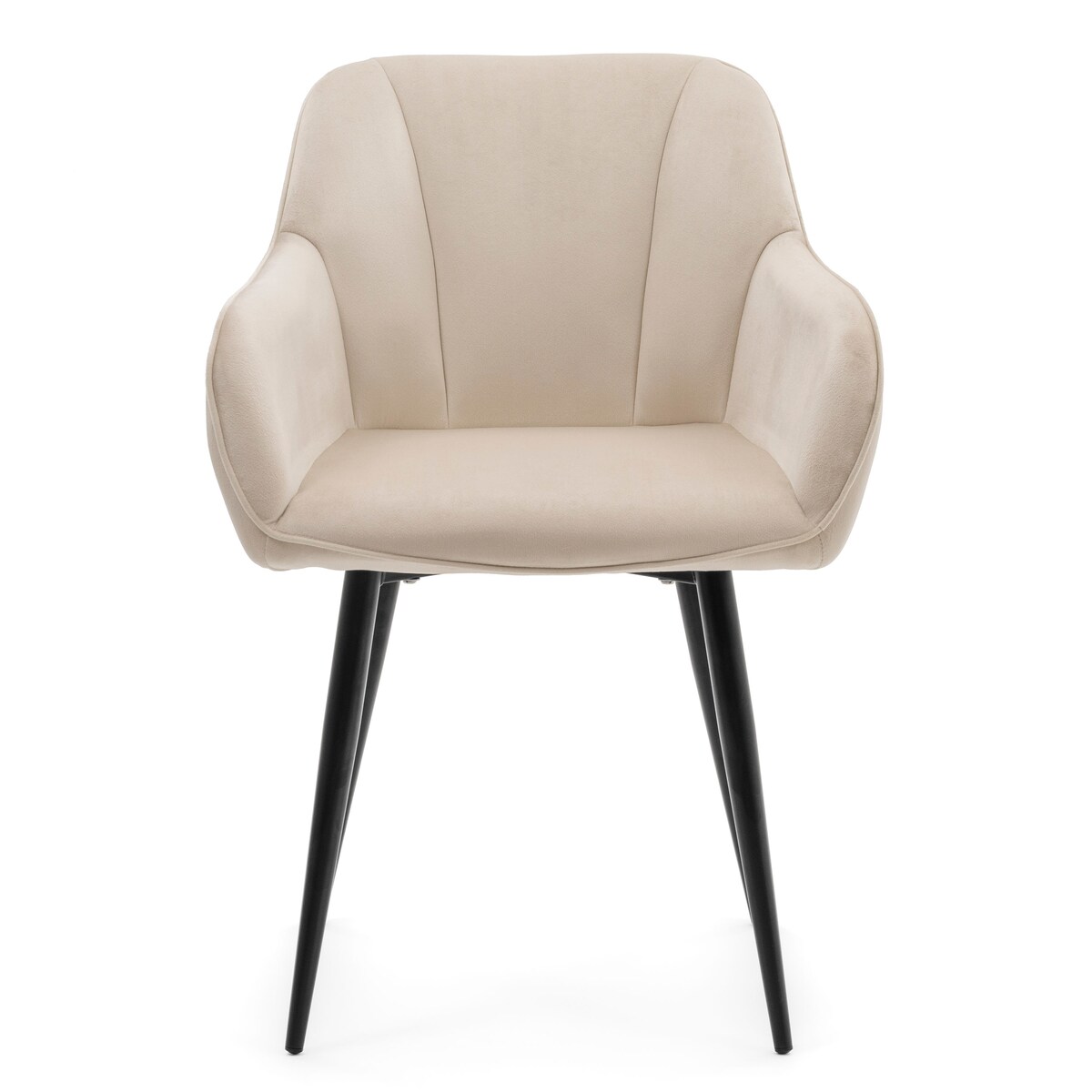 Krzesło tapicerowane welurowe LAGO velvet aksamit beżowe