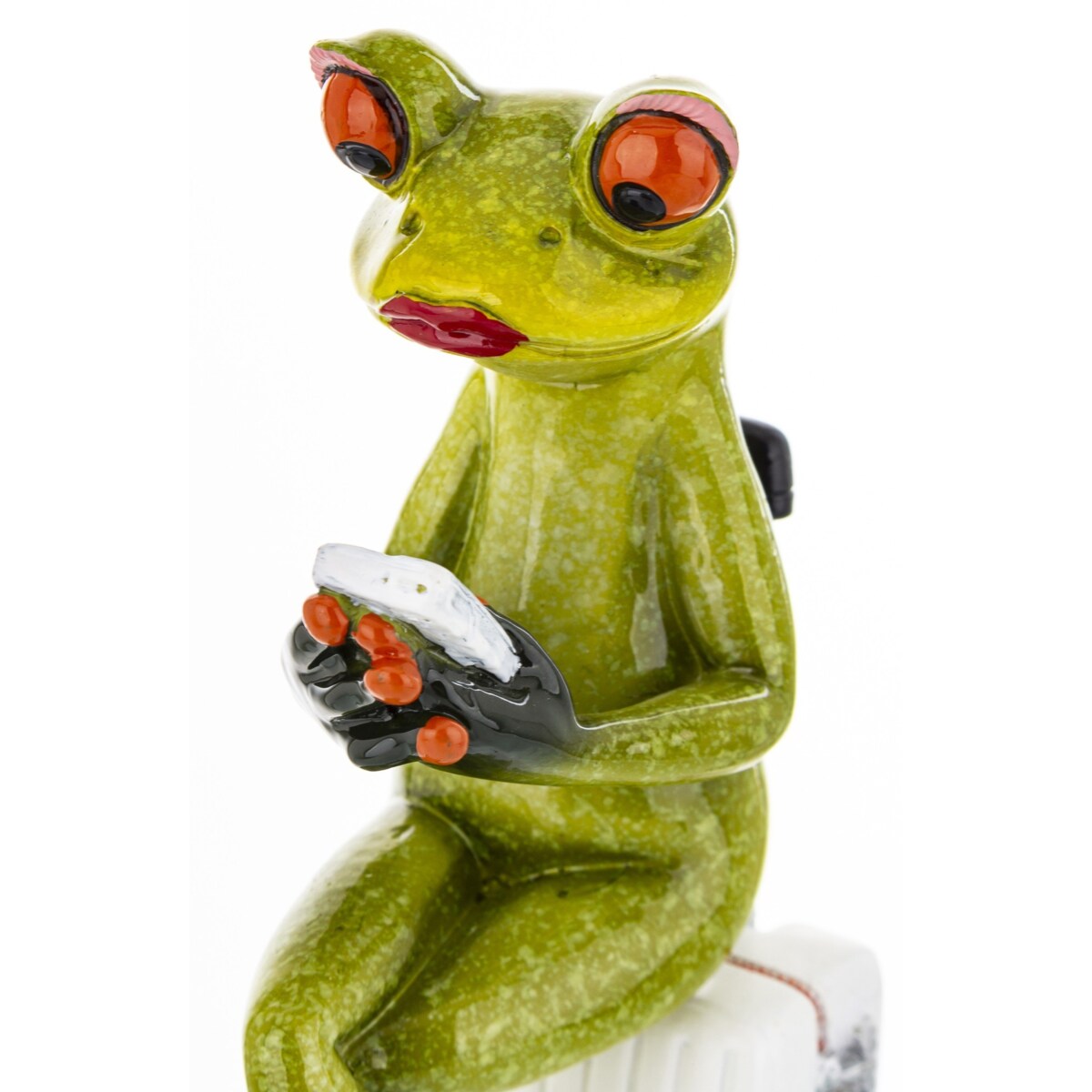 Figurka - żabka 16,5x5x8 cm FROGG-2 turystka ze smartfonem