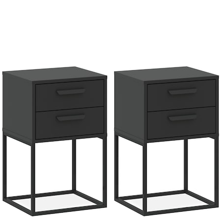 Konsimo RECTUS Zestaw stolików nocnych 2szt.w kolorze antracytowym